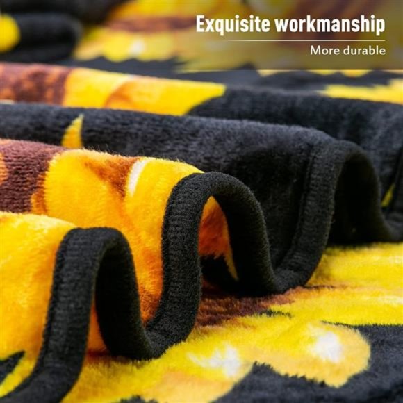 Sunflower Gifts Blanket, Double Sided Print Throw Soft Warm Lightweight 50"x60" - Picture 4 of 6